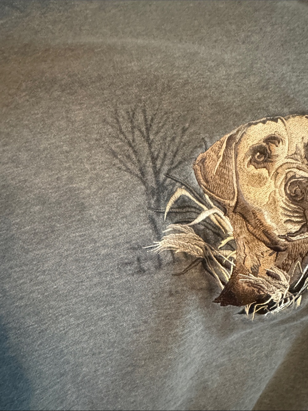 croft & barrow Gray Sweatshirt with Retriever Graphic - Picture 3 of 4
